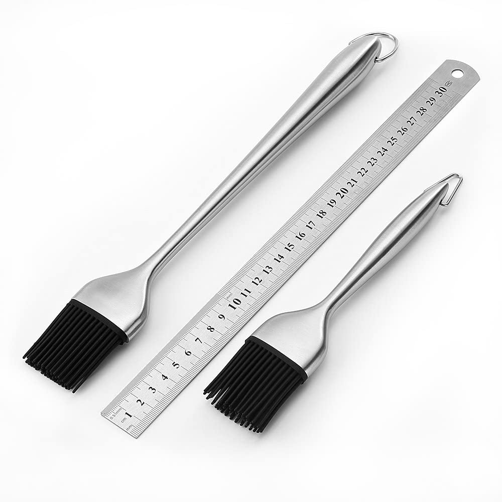 HQY 2 Pack Heavy-Duty BBQ Basting Brush.12 Inch & 7 Inch-Great for BBQ Meat.Cakes and Pastries - Image 3