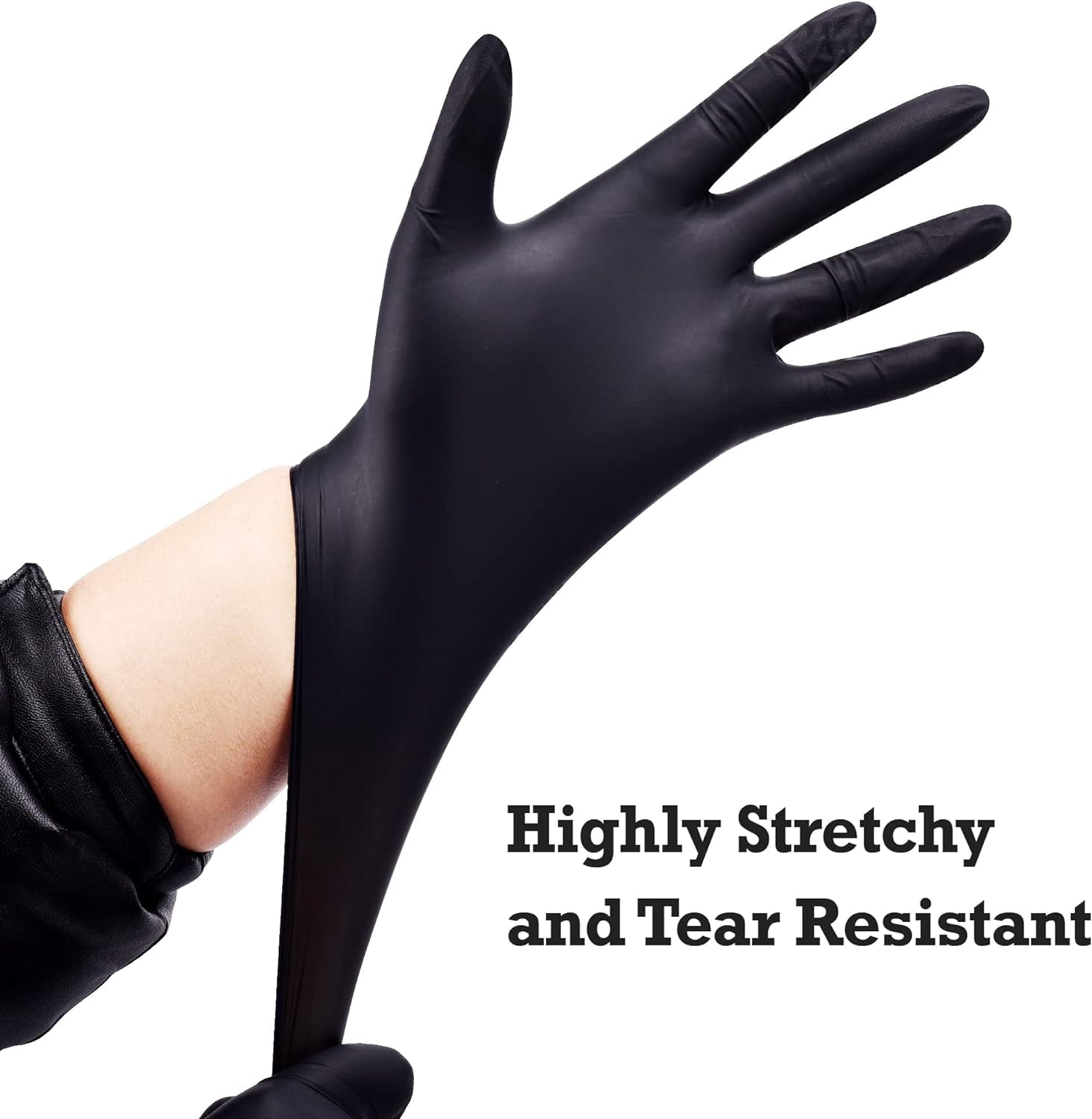 Disposable Nitrile Exam Gloves. 6-Mil. Black. Heavy Duty Disposable Gloves. Cooking Gloves. Latex Free. Powder Free - Image 3