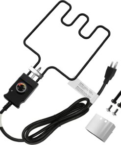 Universal Electric Smoker and Grill Heating Element Replacement Part with Adjustable Thermostat Cord Controlle for Masterbuilt Smokers & Turkey Fryers 1500 Watts