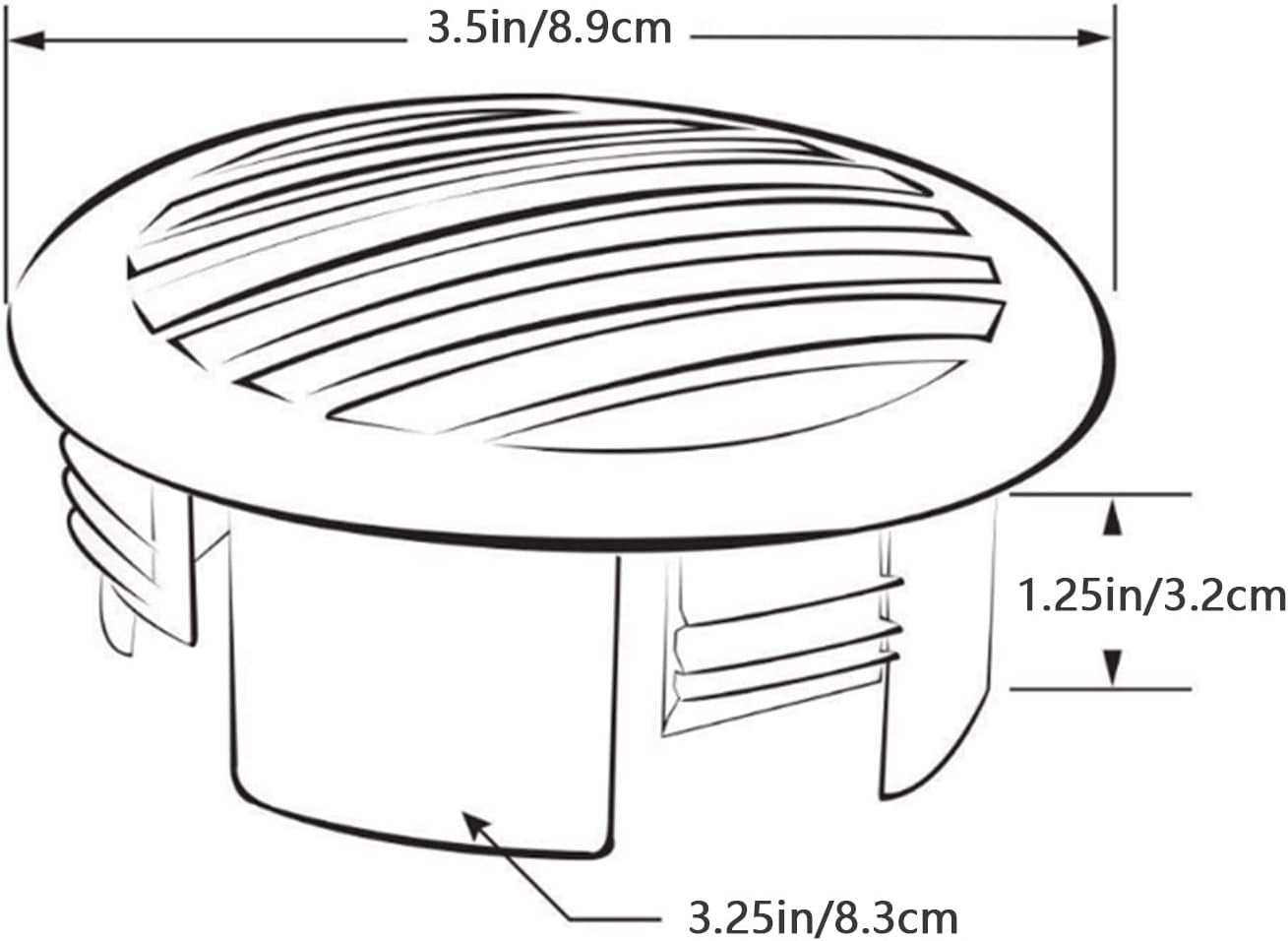 Boats Airflow Vent Cover 4Pcs 3.5In 316 Stainless Steel High Polished Cap Boats Air Outlet Grill Marine Parts for Yachts Rvs - Image 5