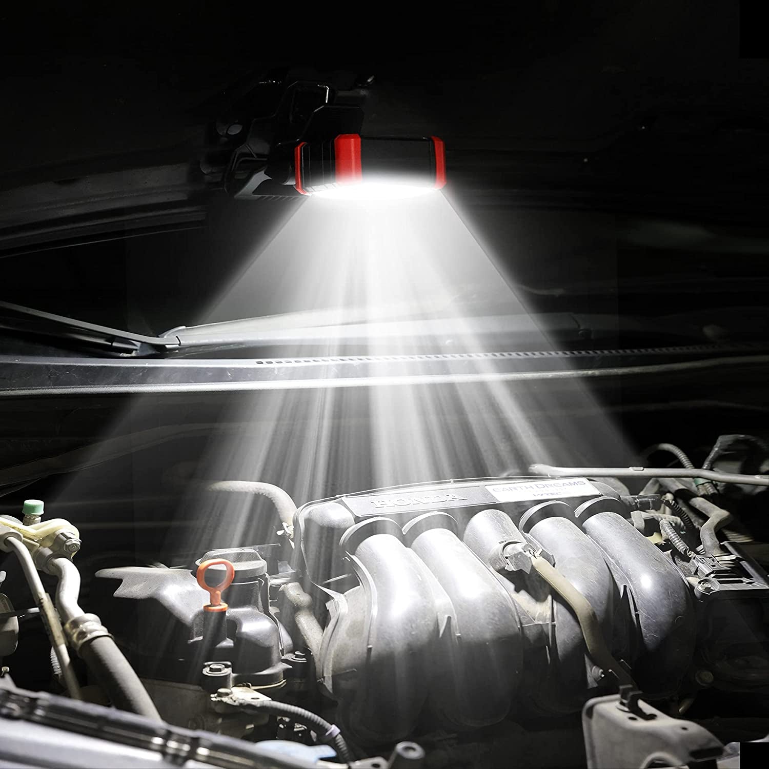 LED Rechargeable Work Light with Clamp. 2100LM COB Magnetic Clip on Worklight 270° Rotating with Mobile Charger. Portable Clamp Work Light for Boats. Car Repairing. Job Site Lighting(1Pack) - Image 7