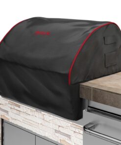 Bull Grills: 24 Steer Grill Head Cover. Bull Premium Cover/Black Red Piping & Stitched Logo