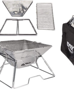 Quick Grill Medium: Original Folding Charcoal BBQ Grill Made from Stainless Steel/Carrying Bag for Backpacking Included /