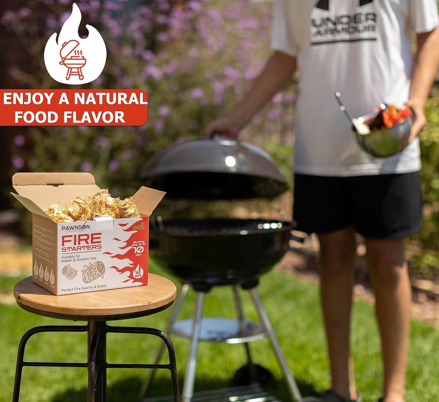 Fire Starters for Fireplace. Campfire. Wood Stove. Chimney. Pizza Oven. Fire Pit. Smoker. Grill. BBQ - All Weather Tumbleweeds Starter - Natural Odorless Indoor Outdoor Charcoal Firestarters 60 Pack - Image 6