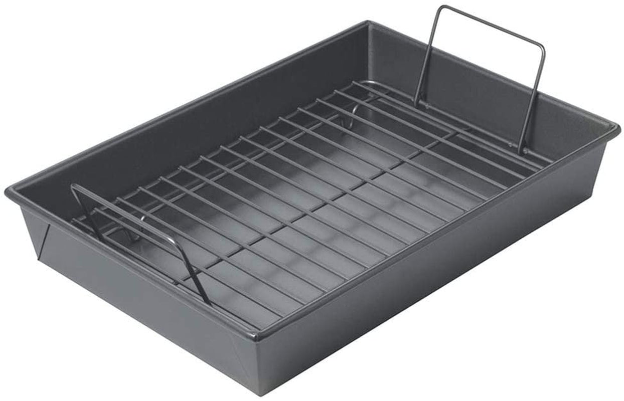 Chicago Metallic 16947 Professional Roast Pan with Non-Stick Rack. 13-Inch-By-9-Inch. Gray