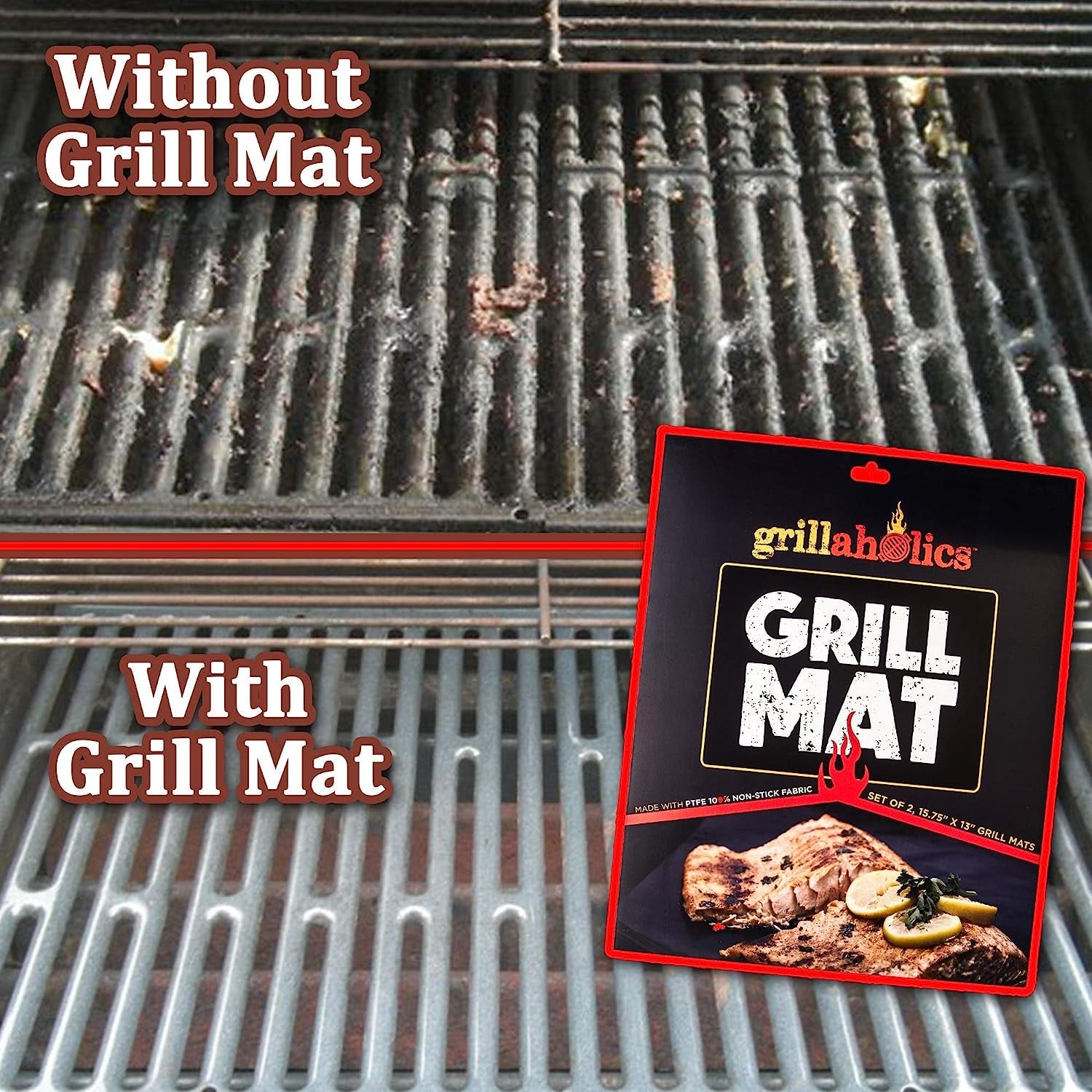 Grillaholics Grill Mat - Set of 3 Heavy Duty BBQ Grill Mats - Non Stick. Reusable and Dishwasher Safe Barbecue Grilling Accessories - Lifetime Manufacturers Warranty - Image 7