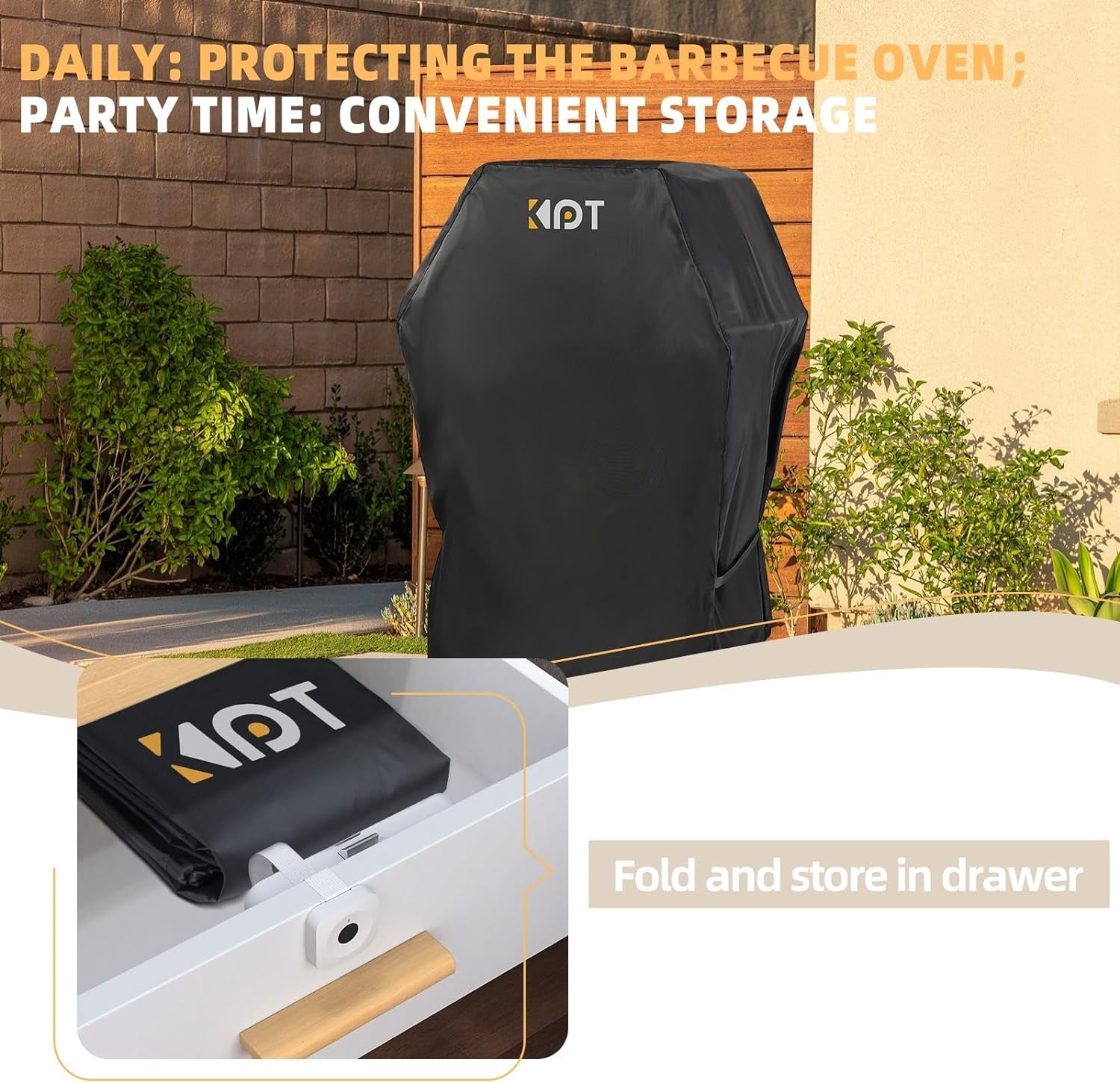 30 Inch Grill Cover - 420D Light Waterproof Grill Cover for Outdoor Grill. BBQ Cover with Air Vents. Straps. UV & Fade Resistant. Gas Grill Covers for Weber. Nexgrill. Char Broil. Etc. Black - Image 7