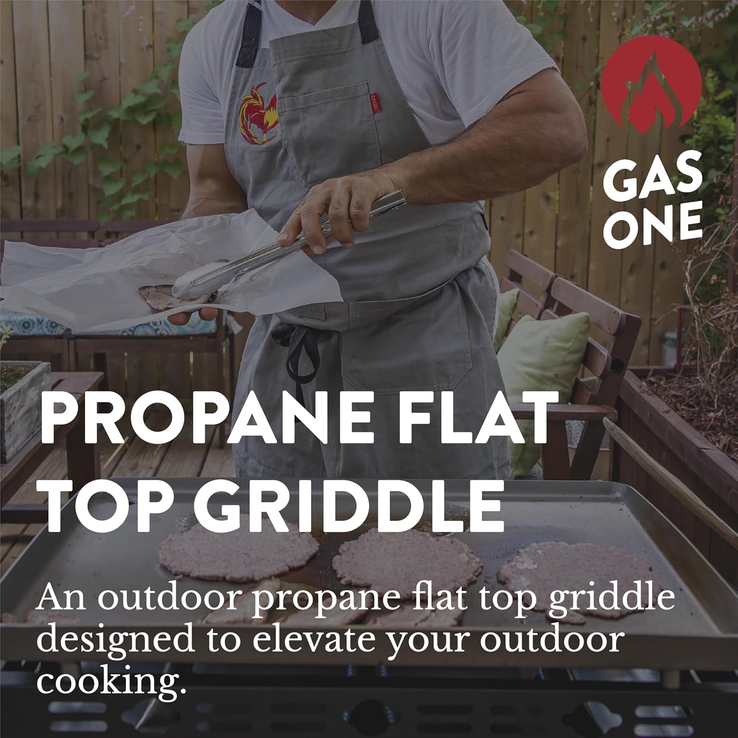 Gas One Flat Top Grill with 3 Burners Auto Ignition Propane Portable Stainless Steel Tabletop Grill with Pre Season Griddle Convenient Drip Tray Ideal for RV. Camping - Image 2