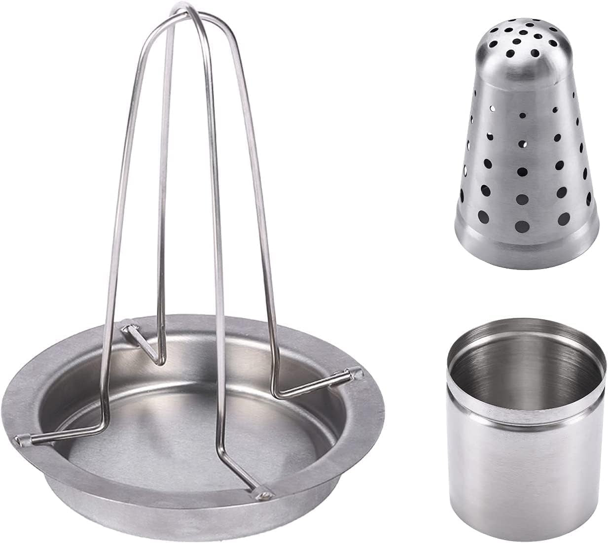 AMOZO Beer Can Chicken Roaster Stand - the New Stainless Steel Chicken Holder - Poultry Roasters with Flavouring Container.(1 Pack) - Image 6
