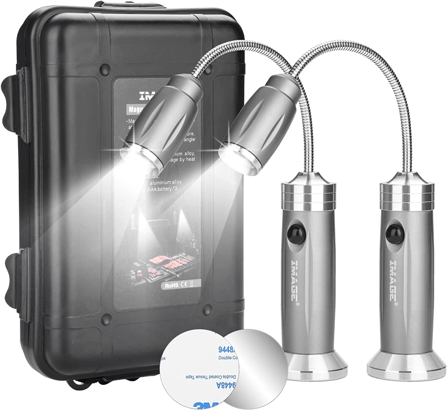 Magnetic Ultra-Bright Barbecue Grill Light with Super Bright LED Lights. Magnetic Base Flexible Gooseneck BBQ Light for Grilling.Adjustable Any Gas.Charcoal.Electric Grill White- 1 Pair