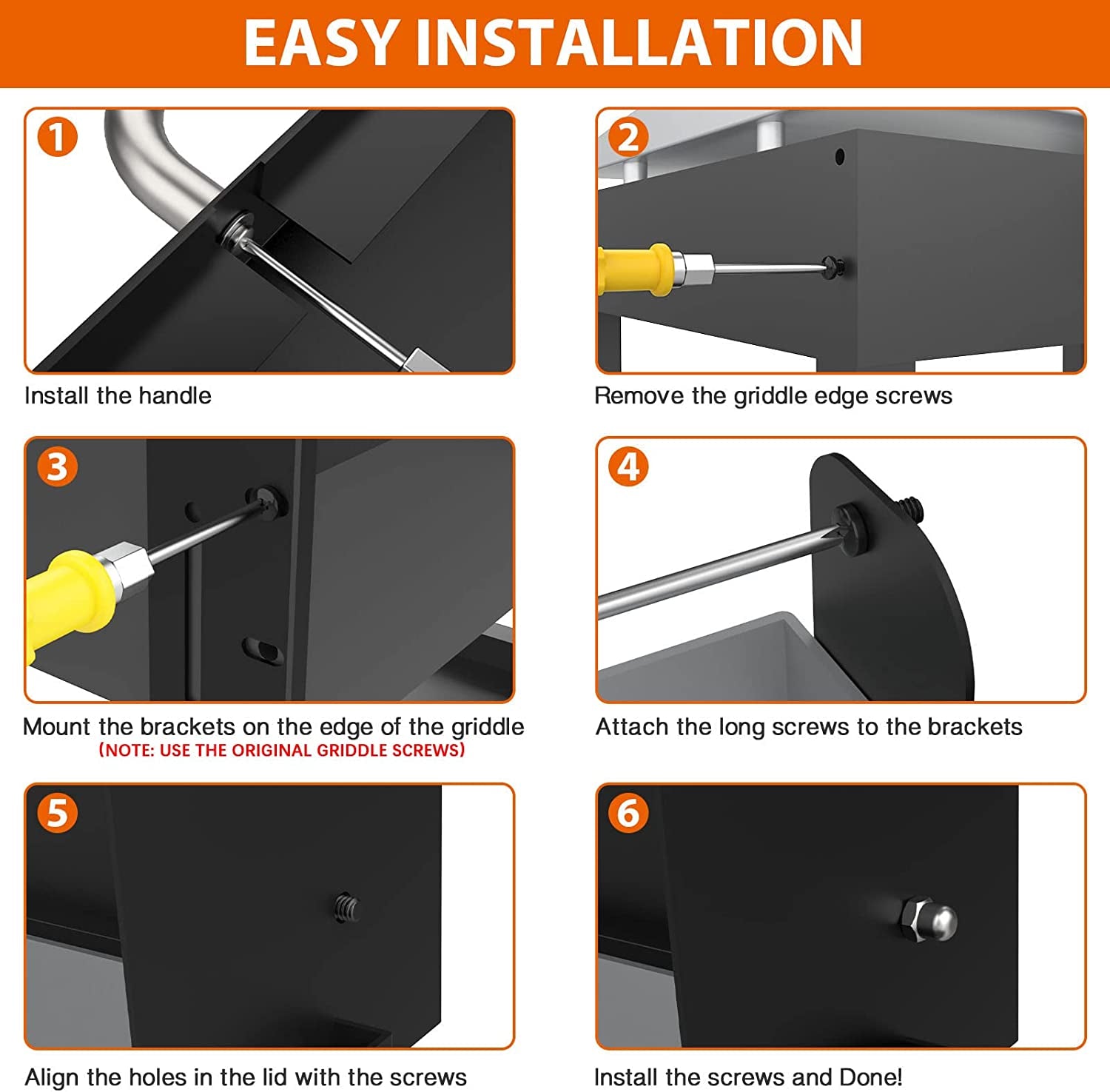 Griddle Lid for Blackstone 36 Inch Griddle. Outdoor Hinged Lid Griddle Hard Cover Hood with Handle for 36 Blackstone Flat Top Griddle Station 1554. 2149 Blackstone Griddle Accessories - Image 5