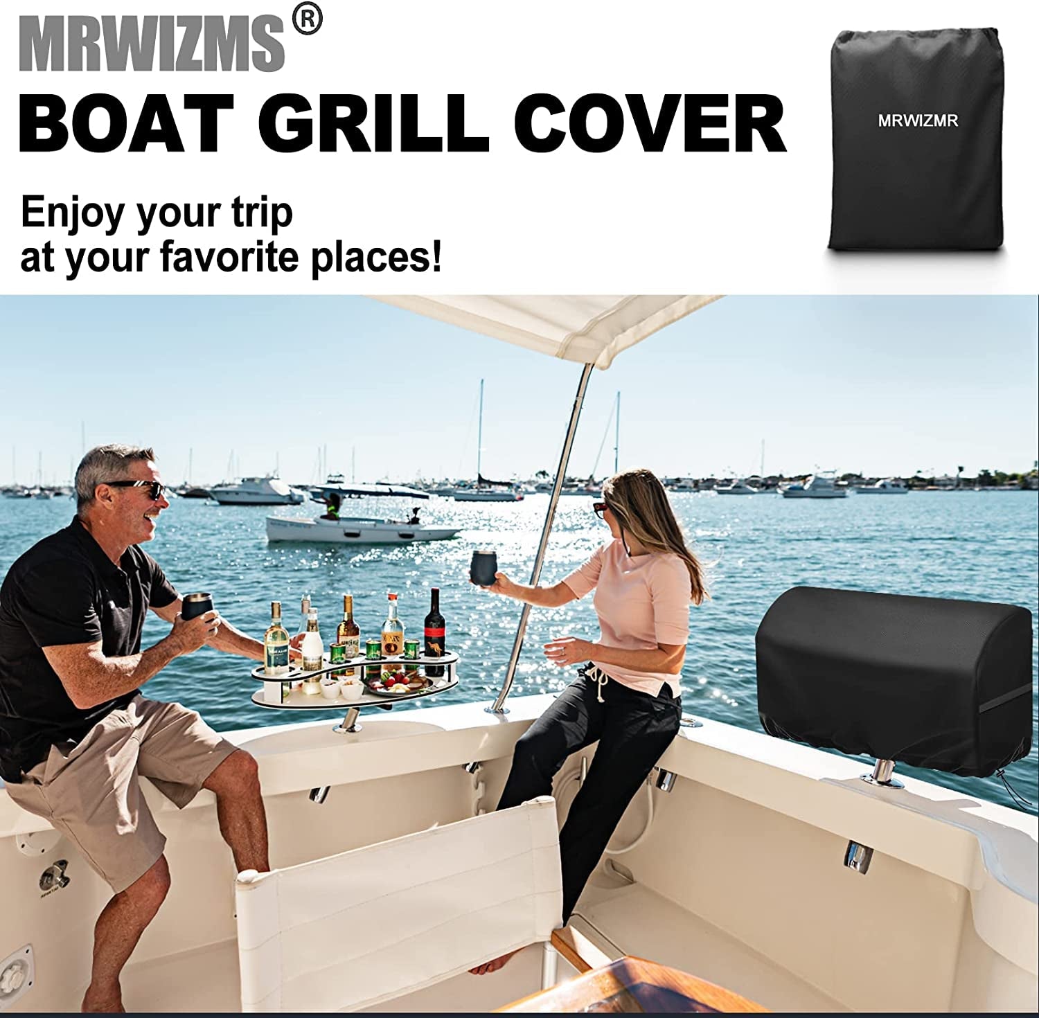 Boat BBQ Grill Cover Waterproof 23X15X15In. for Magma Chefsmate Gas Grill. Magma Cabo Grill. Magma Newport 2 Infra Red Grill. Magma Catalina 2 Infra Red Grill. Heavy Duty Windproof Anti-Uv - Image 6