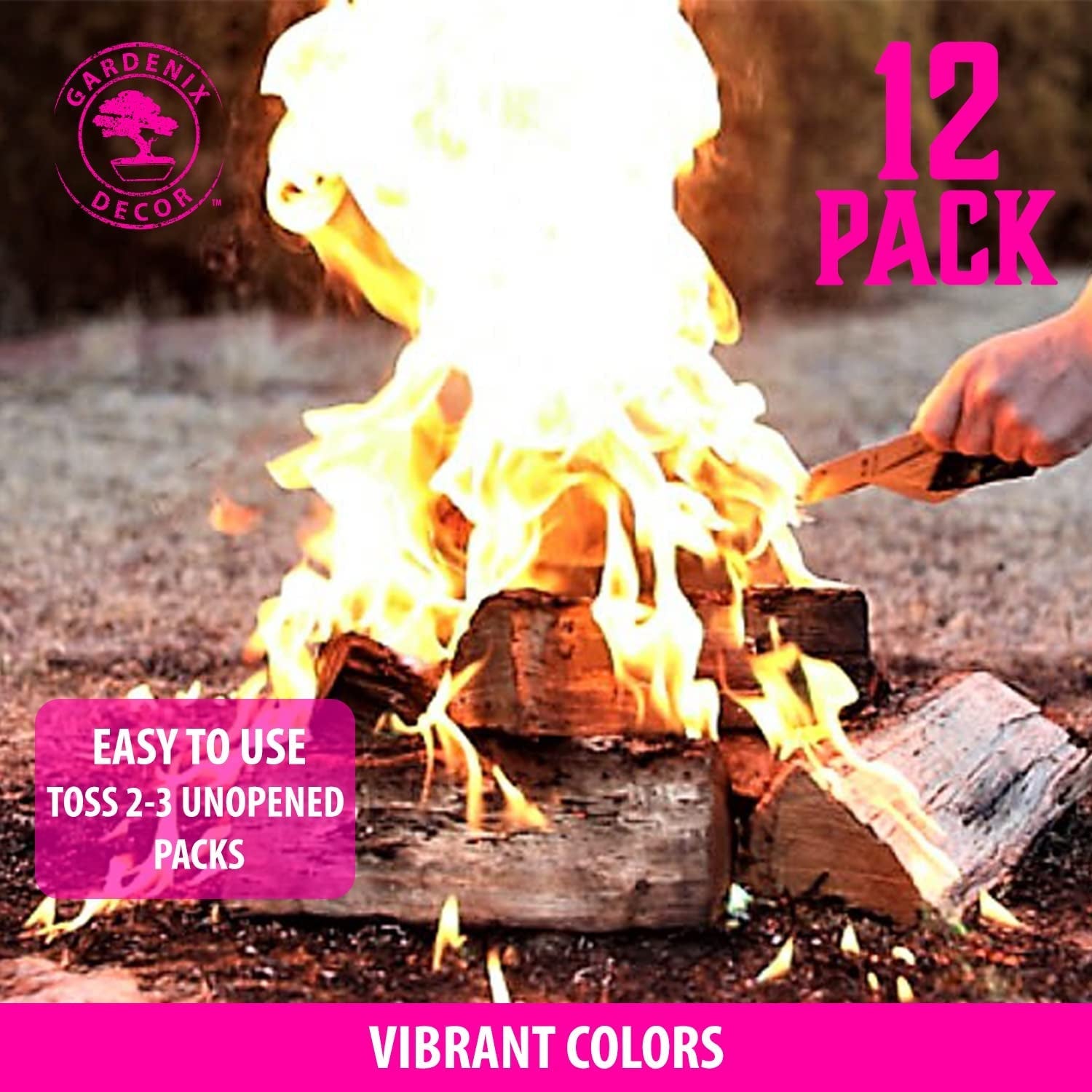 12 Pack Legendary Blaze Magical Flames Fire Color Changing Packets - Fire Pits and Campfire Accessories for All Seasons - Create Magic Colorful Fire with Color Flame Packs - Image 2