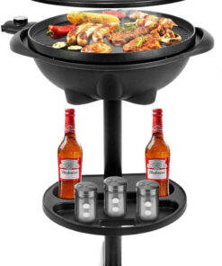 Giantex Electric Grill Indoor Outdoor. Non-Stick Grill Griddle Plate. 3 Cooking Zones. Temperature Control. Drip Tray. 1350W 200Sq.In BBQ Grill for Balcony Apartments Backyard Party Camping (Black)