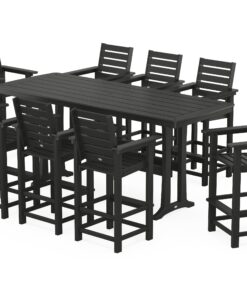 Polywood: Captain 9-Piece Bar Set with Trestle Legs