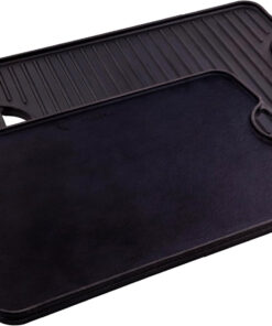 Victoria 20-By-14-Inch Rectangular Cast Iron Griddle. Preseasoned Reversible Griddle