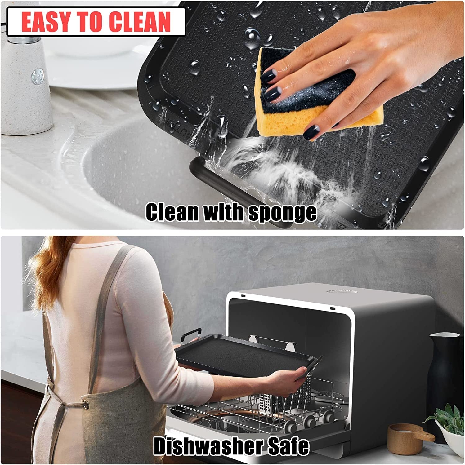 Stove Top Flat Griddle.2 Burner Griddle Grill Pan for Glass Stove Top Grill.Aluminum Pancake Griddle.Non-Stick Top Double Burner Griddle for Gas Grill. Camping/Indoor - Image 5