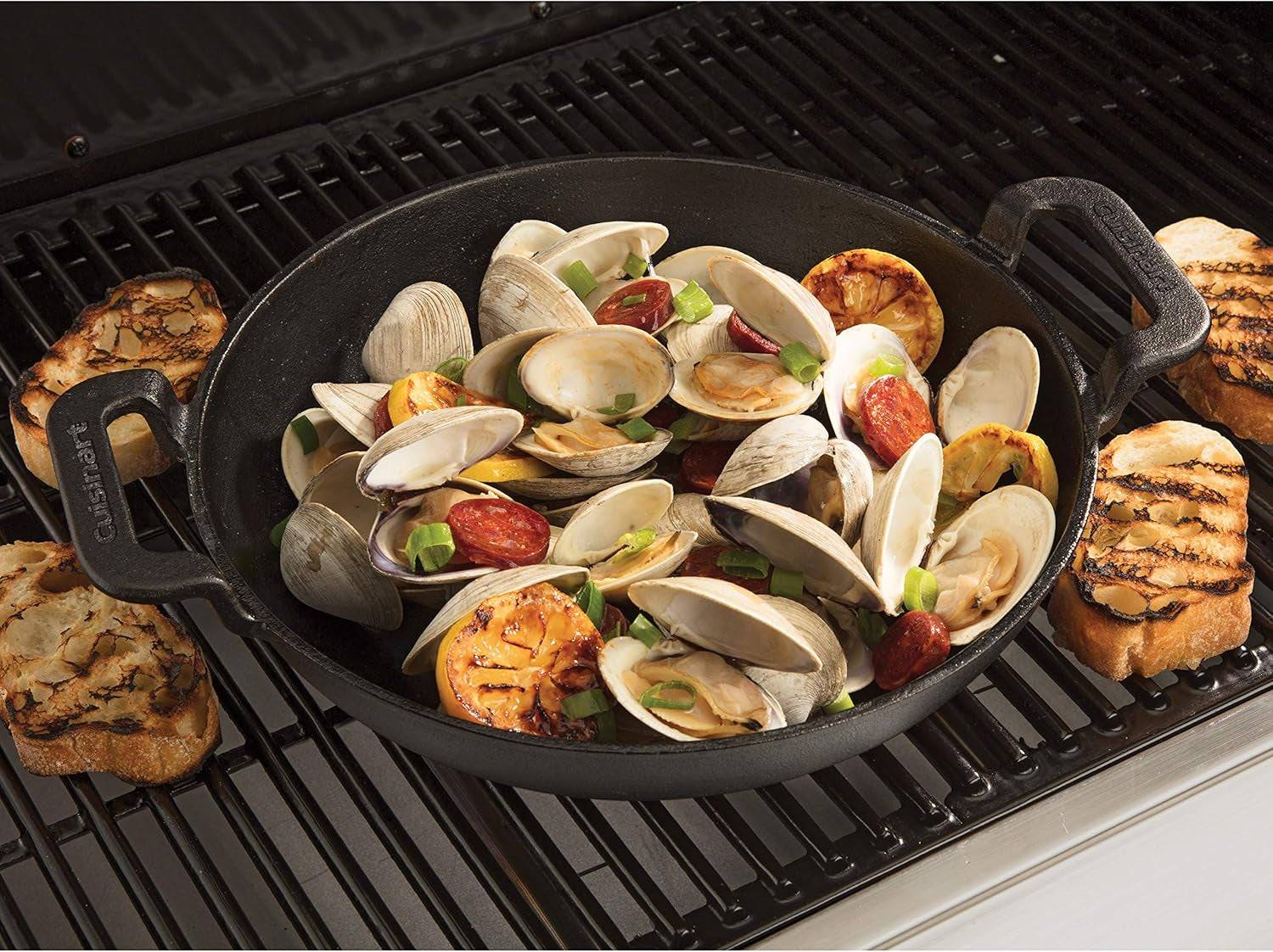 Cuisinart CCW-800. Pre-Seasoned Cast Iron Grilling Wok. 10 - Image 4