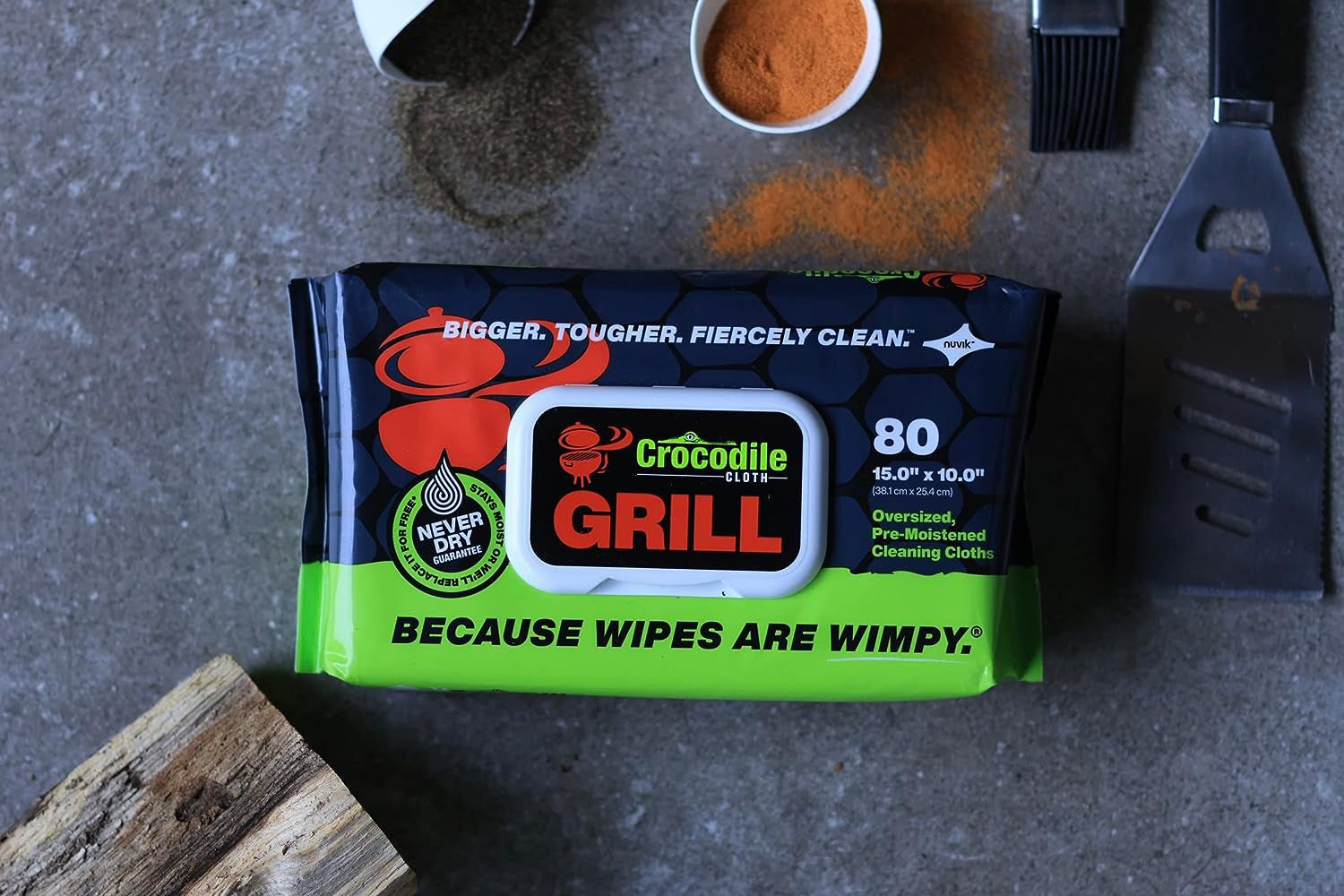 Grill Cleaning Wipes - Grill Grate and BBQ Disposable Wipes - Cut through Grease. Oil. Fat. and Dirt on Your Grill. Tools. Patio and More - 80 Giant Commercial Strength Wipes - Image 7