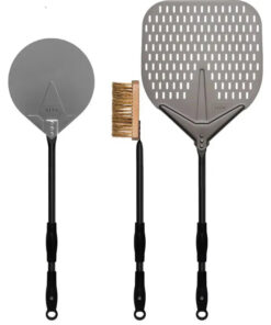 Alfa 3-Piece Pizza Peel Set with 36 in. Extendable Black Handles