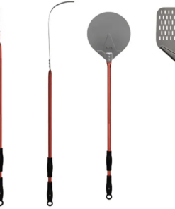 Alfa 4 Piece Pizza Peel Set. 36 with Red Handles