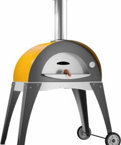 Alfa Ciao Wood Fired Oven in Fire Yellow with Grey Base