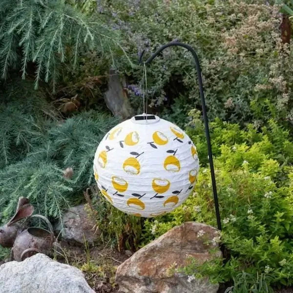 Allsop Soji 12 Round Solar Lantern with Lemon Poppy Print - Image 4