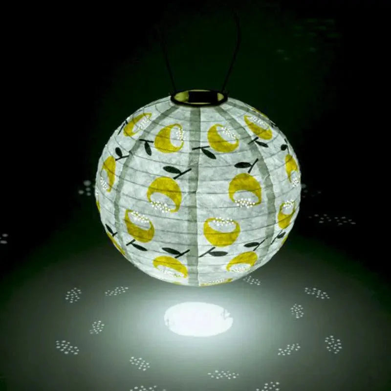 Allsop Soji 12 Round Solar Lantern with Lemon Poppy Print - Image 3