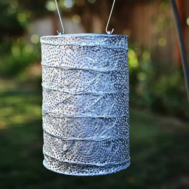 Allsop Soji Stella 7.5 Cylinder Solar Lantern in Silver - Image 3