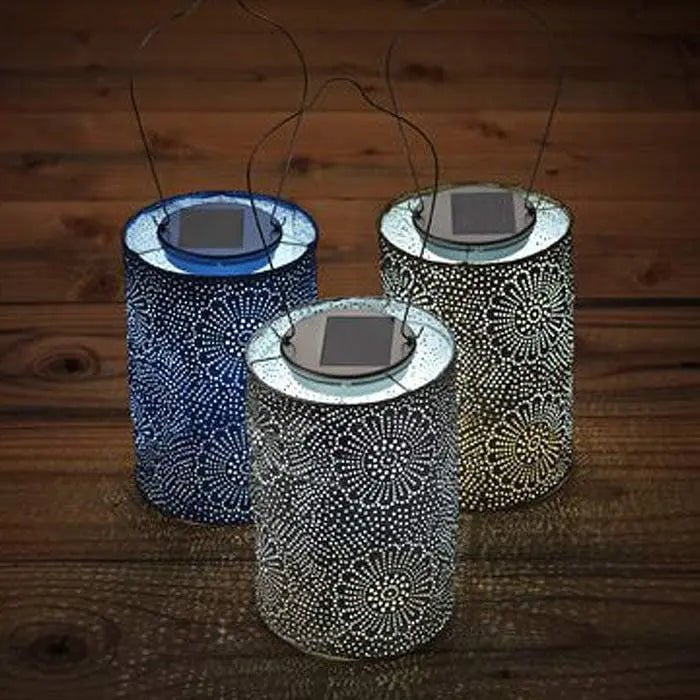 Allsop Soji Stella 7.5 Cylinder Solar Lantern in Silver - Image 2