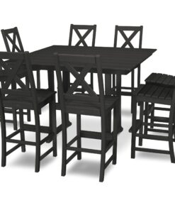 Polywood: Braxton 9-Piece Farmhouse Trestle Bar Set