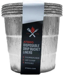 ATBBQ Disposable Drip Bucket Liner 5-Pack for 1-Quart and Yoder Smoker Drip Bucket