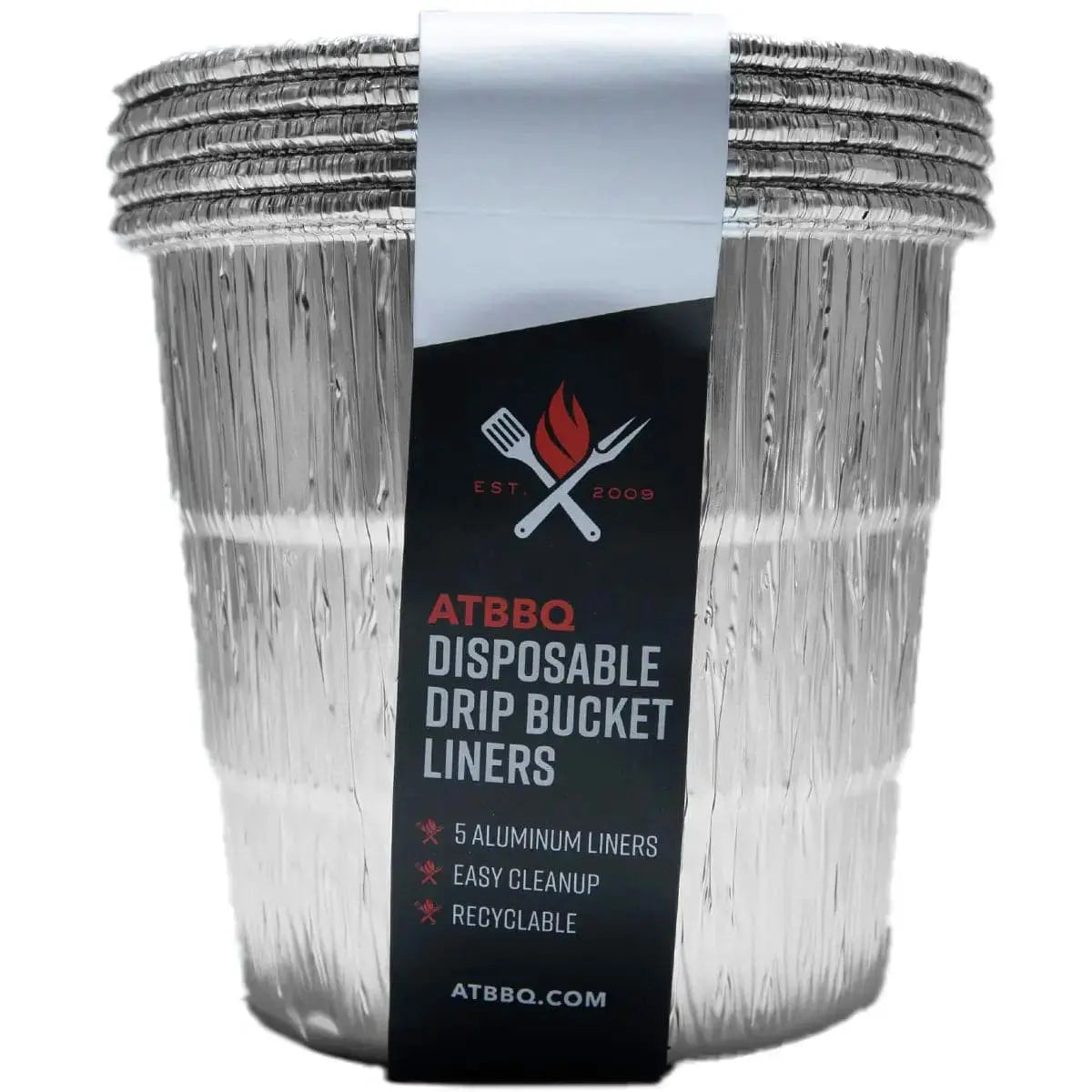 ATBBQ Disposable Drip Bucket Liner 5-Pack for 1-Quart and Yoder Smoker Drip Bucket
