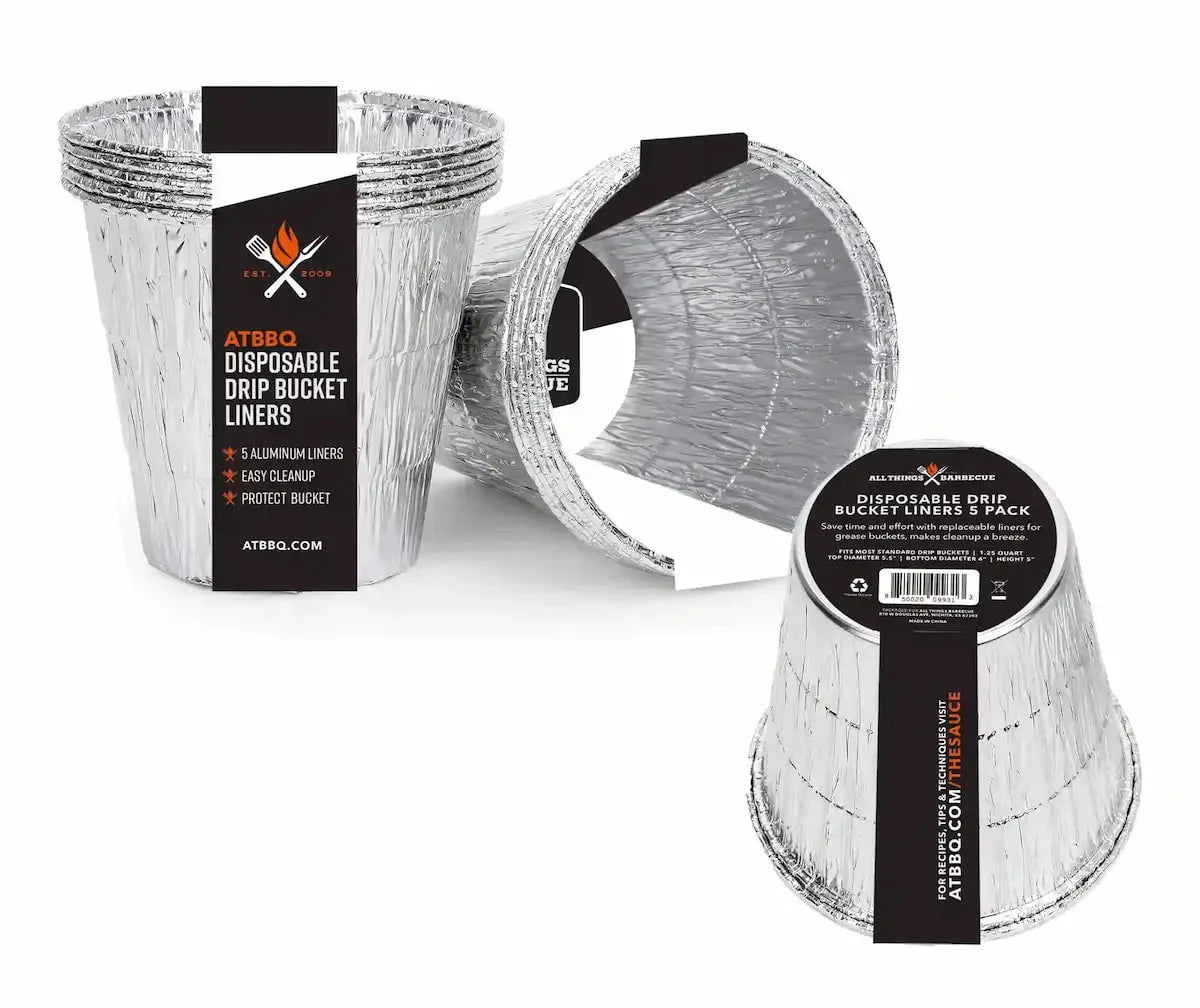 ATBBQ Disposable Drip Bucket Liner 5-Pack for 1-Quart and Yoder Smoker Drip Bucket - Image 2