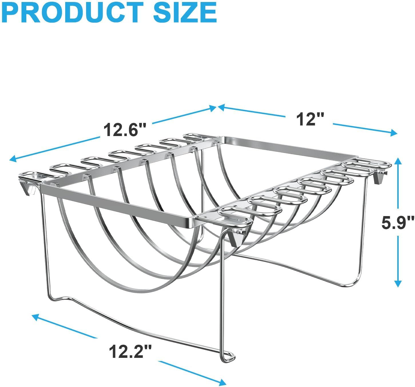 TAILGRILLER 3 in 1 Rib Racks & Chicken Leg Rack for Grill & Smoke. Foldable Roasting Rack. Roast up to 6 Large Ribs. 12 Chicken Leg. 1 Whole Chicken - Image 2