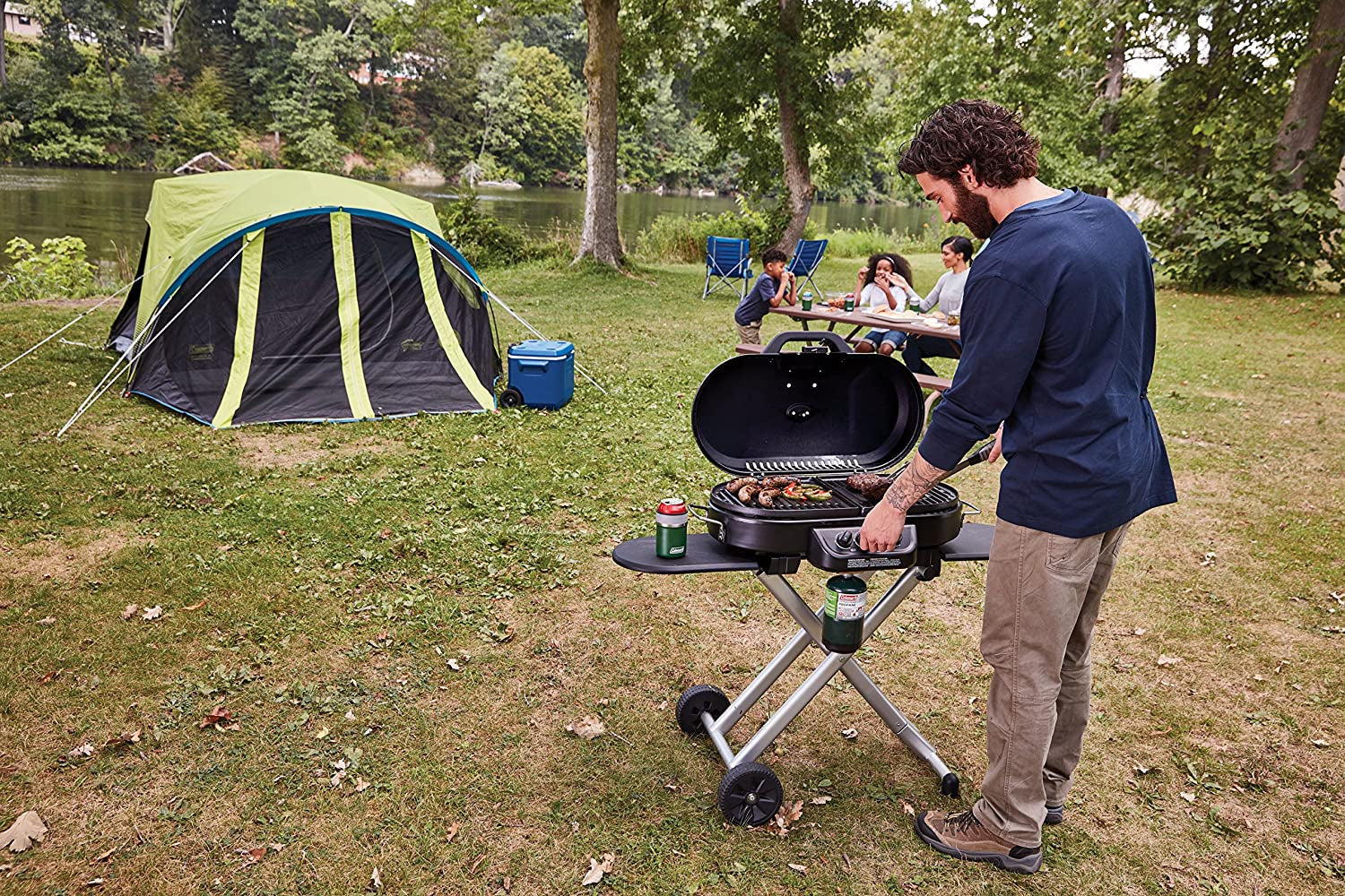 Roadtrip 285 Portable Stand-Up Propane Grill. Gas Grill with 3 Adjustable Burners & Instastart Push-Button Ignition; Great for Camping. Tailgating. BBQ. Parties. Backyard. Patio & More - Image 7
