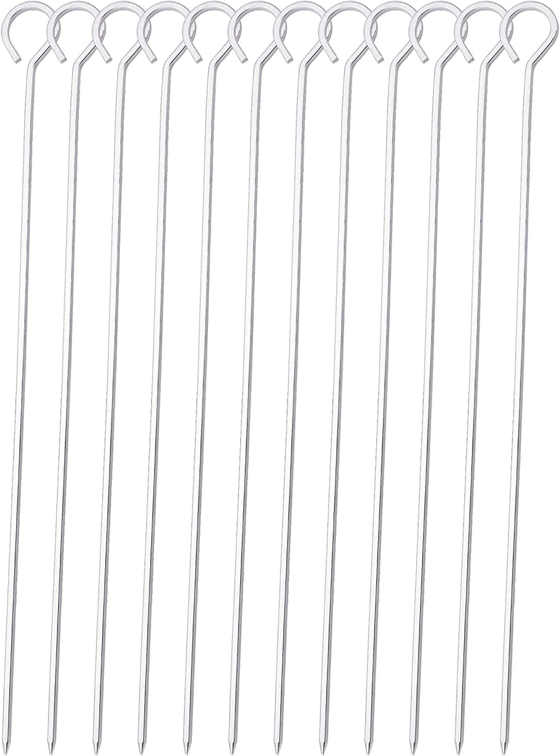 12 Inch Barbecue Skewers Metal BBQ Sticks.12Pack Stainless Steel Square Skewer.Kebob.Kabob Sets for Grill Outings Cooking (BBQ Skewers Square 12Inch-12P)