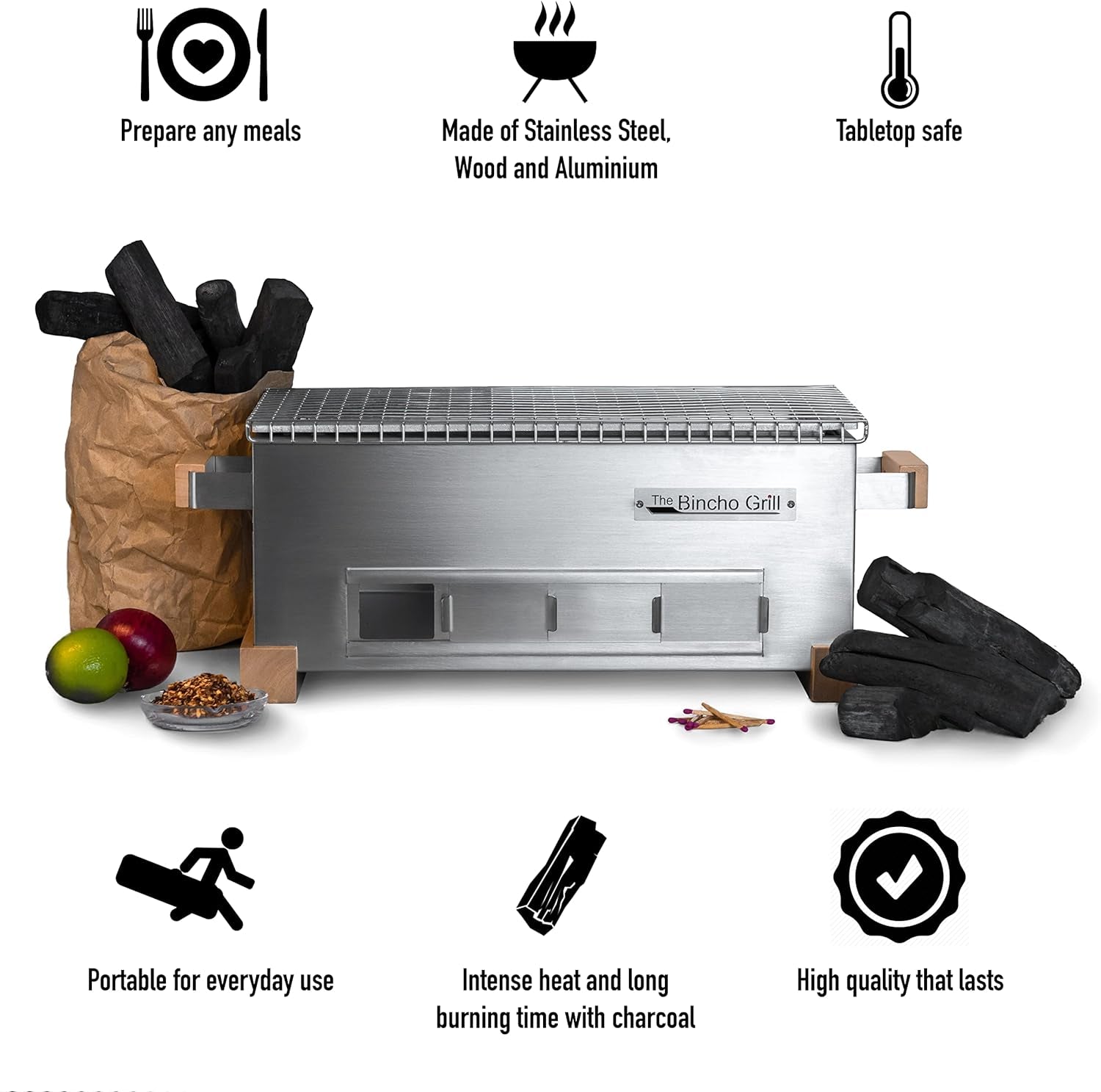 MG-168 Yakitori Tabletop Charcoal Griller-Mini Japanese Style Hibachi - Image 2