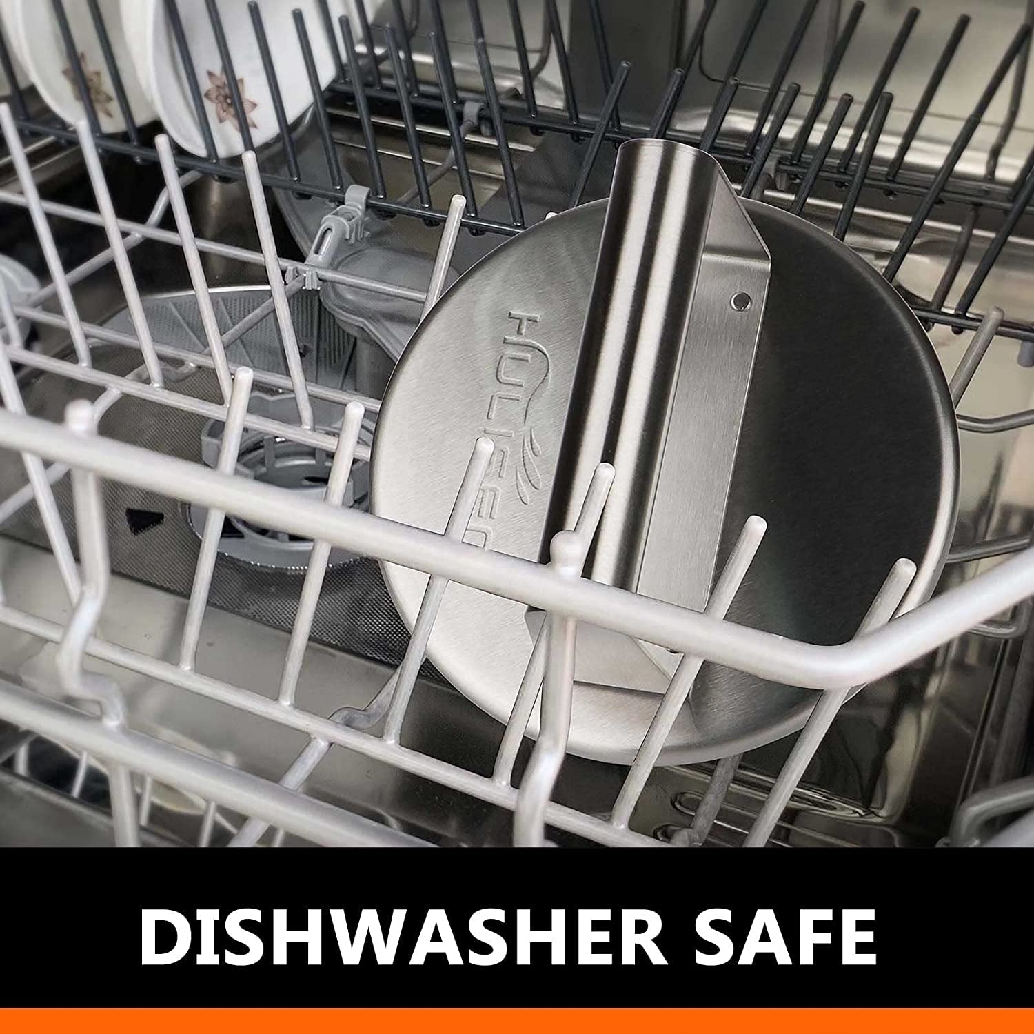 HULISEN Stainless Steel Smashed Burger Press. 6 Inch round Burger Smasher. Griddle Hamburger Press. Non Stick Grill Press for BBQ Griddle Cooking. Griddle Accessories Kit. Gift Package - Image 5