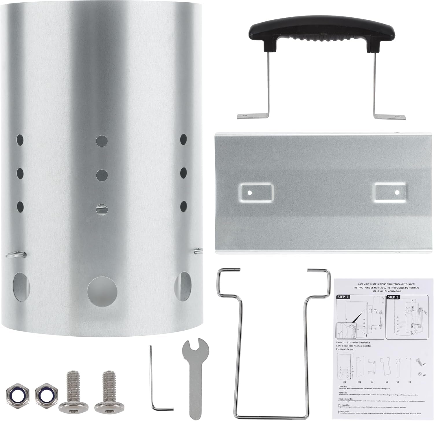 E500 Larger Charcoal Chimney Starter with 60Pcs Charcoal Starter. Coal Chimney Starter for Grill. BBQ Fire Starter Kit - Image 7