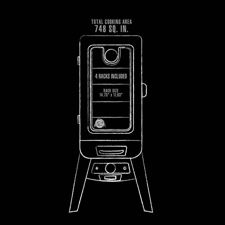 3-Series Blue Hammertone Analog Vertical Smoker - PBV3A1 - Image 6