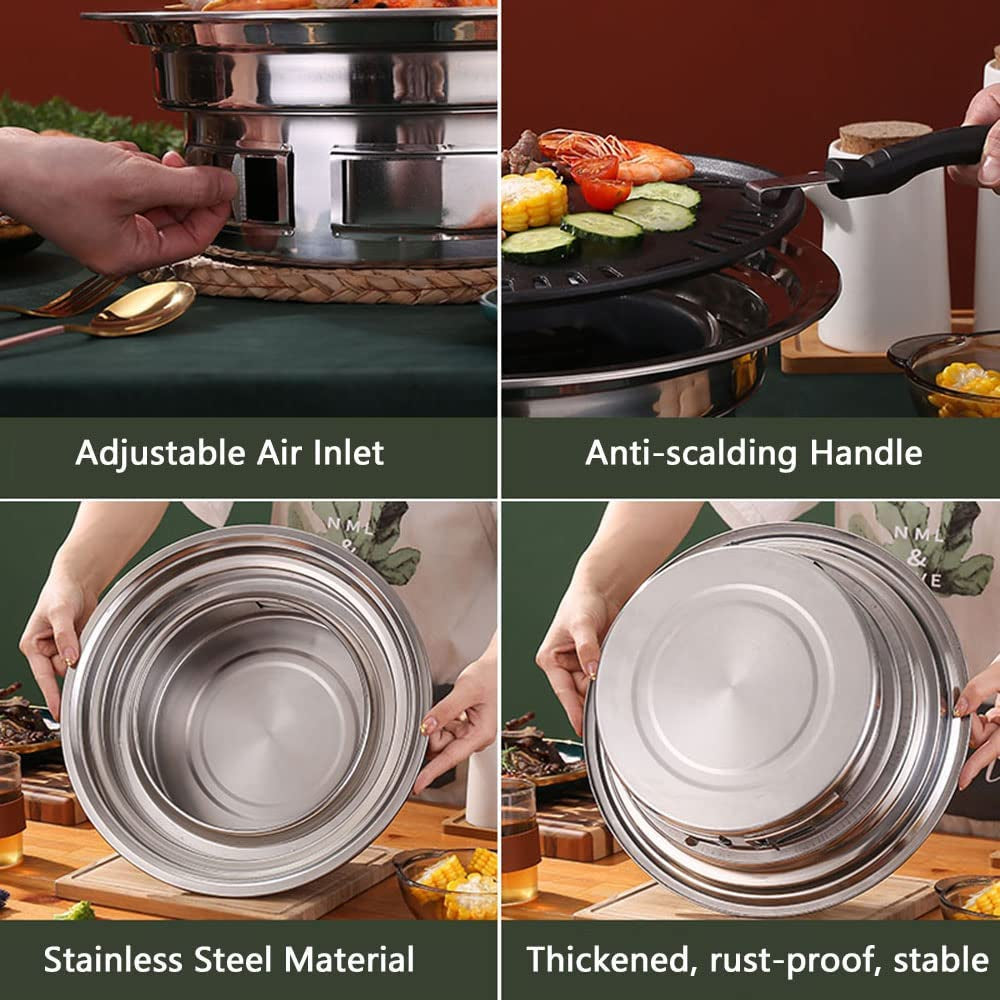 Primst Multifunctional Charcoal Barbecue Grill. Household Korean BBQ Grill. Portable Camping Grill Stove. Tabletop Smoker Grill - Image 5