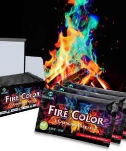 MEKER Fire Color Changing Packets - Fire Pit. Campfires. Outdoor Fireplaces. Bonfire - Magic Colorful Changing Fire - Perfect Fire Camping Accessories for Kids & Adults (12 Pack)