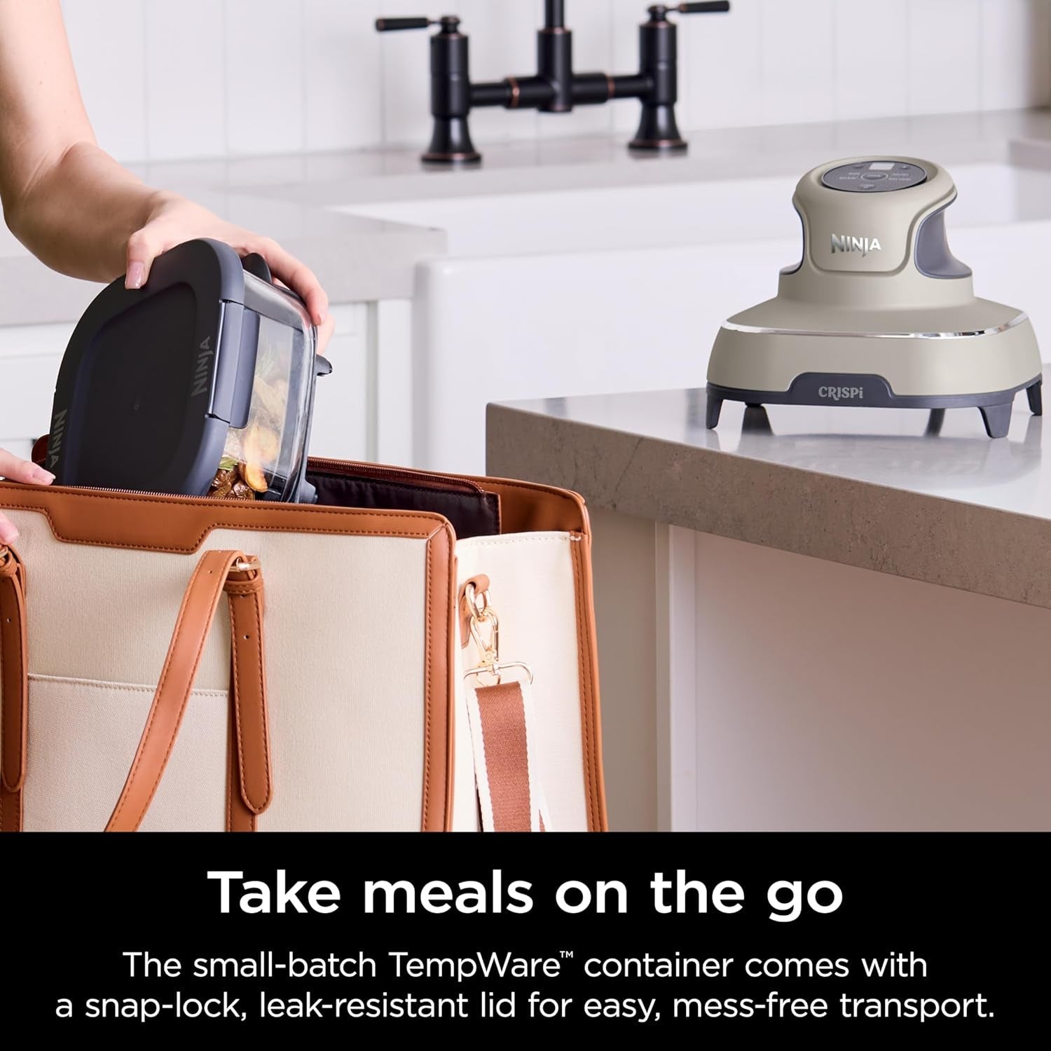 Ninja Crispi Air Fryer. Microwave. Freezer & Dishwasher Safe. Non Toxic Glass Portable Cooking System. 4 QT & 6 Cup Glass Containers with Storage Lids. Easy Meals. Air Fry. Bake. Stone. FN101ST - Image 9