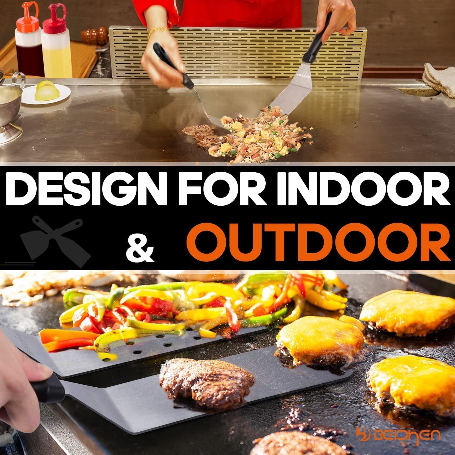 Griddle Accessories Kit. 34Pcs Stainless Steel Flat Top Grill Tools Set for Blackstone and Camp Chef. Grilling Spatula Set. Scraper. Carry Bag. Grill Cleaning Accessories for Men Outdoor BBQ - Image 2