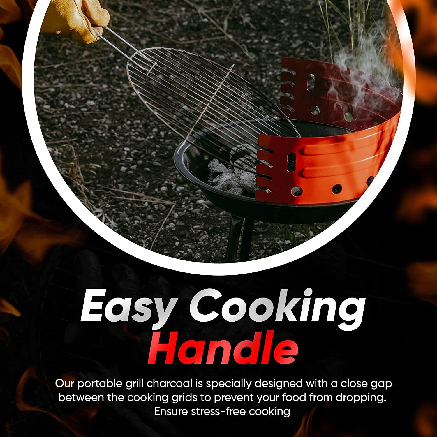 Gas One Charcoal Grill – 16-Inch Portable Charcoal Grill – Barbecue Grill with 4 Levels for Flame Control – Dual Venting System – Small Charcoal Grill for Backyard. Camping. Boat - Image 7