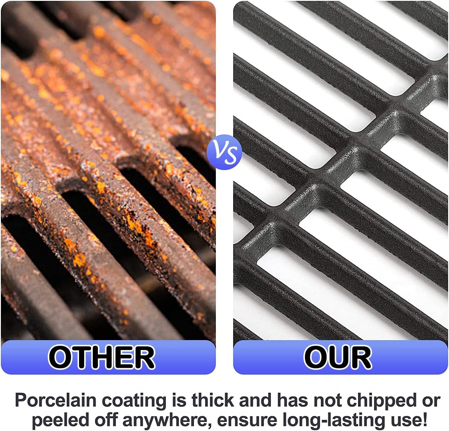 Grill Grates for Charbroil Advantage 4 Burner 463343015 463344015 463344116. Advantage 2 Coal Parts 463340516 Gas Grill. G467-0002-W1 Cast Iron Cooking Grids for Tru Infrared 463336016. 16 15/16 - Image 3