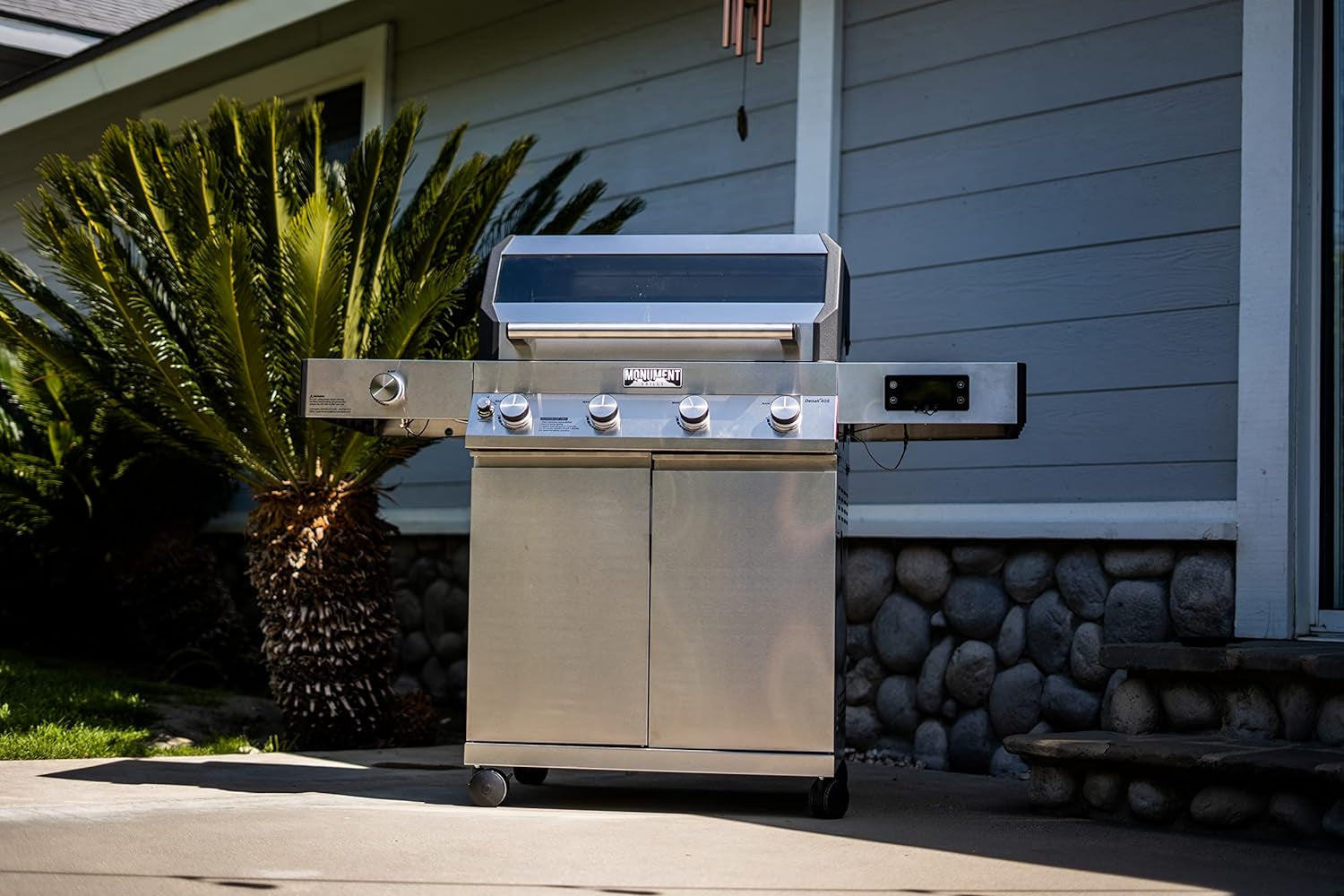 Monument Grills Denali D405 4-Burner Liquid Propane Gas Smart Bbq Grill Stainless Steel with Rotisserie Kit(2 Items) - Image 4