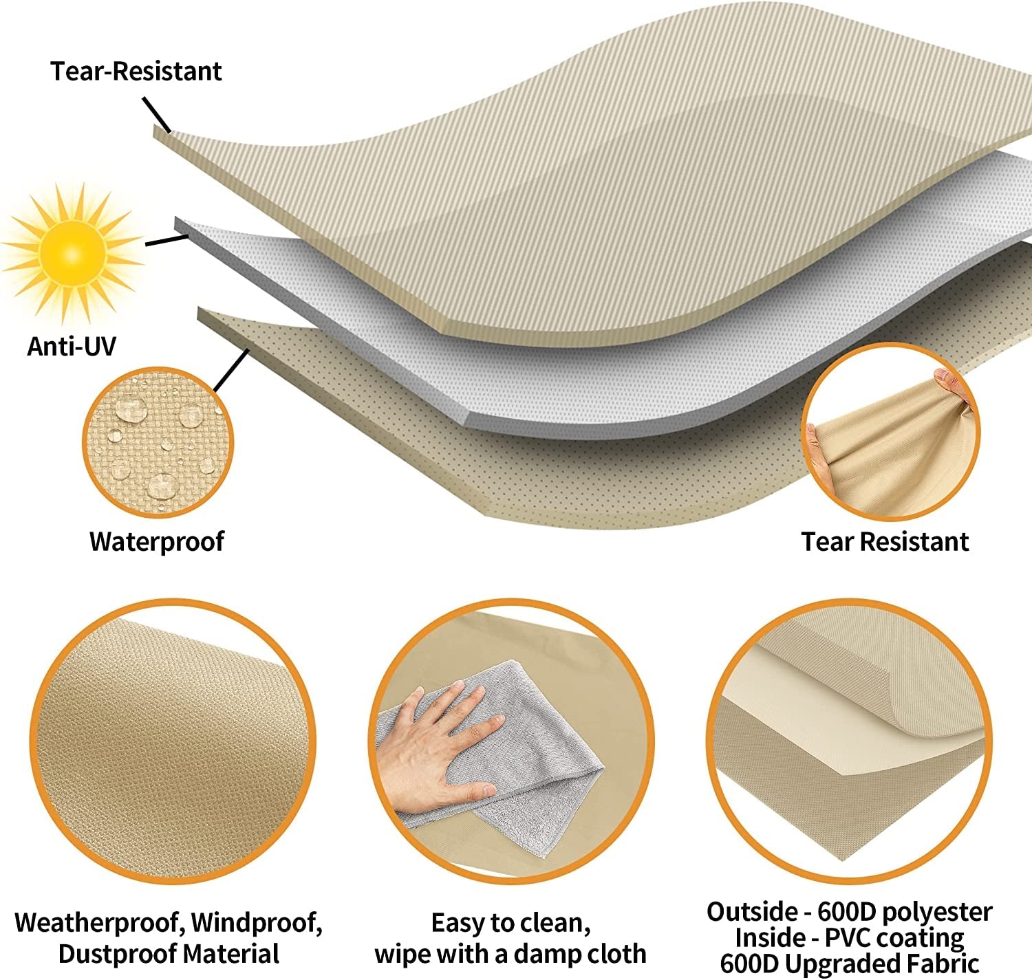 NEXCOVER Barbecue Gas Grill Cover - 55 Inch Waterproof BBQ Cover. Outdoor Heavy Duty Grill Cover. Fade & Weather Resistant Upgraded Material. Barbecue Cover for Weber. Brinkmann. Char Broil and More - Image 3