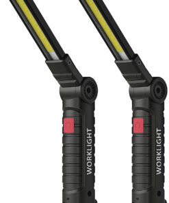 Tool Gifts for Men. Rechargeable LED Work Lights Grill Light with Magnetic Base 5 Modes 360° Rotate (2Pack Black)
